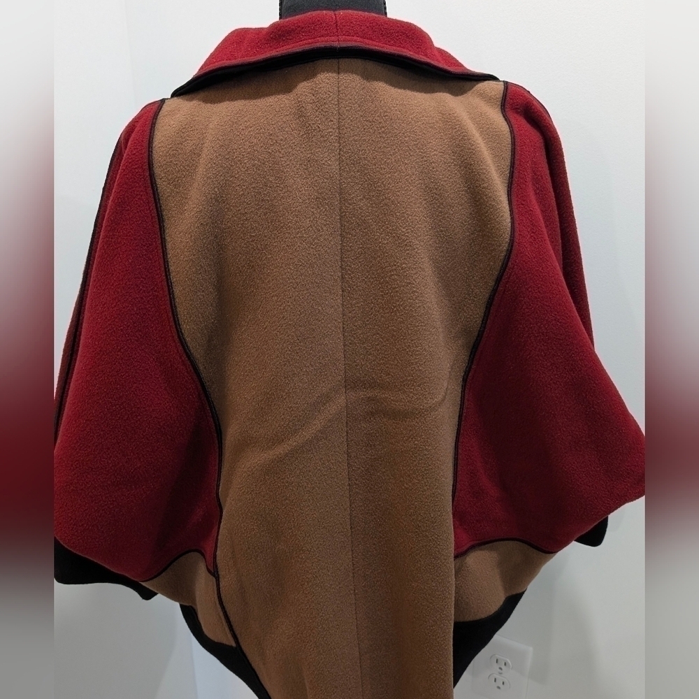 Vtg Mrs H Winter Pure Wool Colorblock Cocoon Coat Womens S Avant Garde 70s 80s - Picture 4 of 12